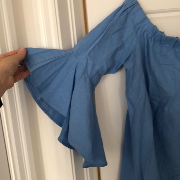 Off the Shoulder Linen Dress - Picture 2 of 3